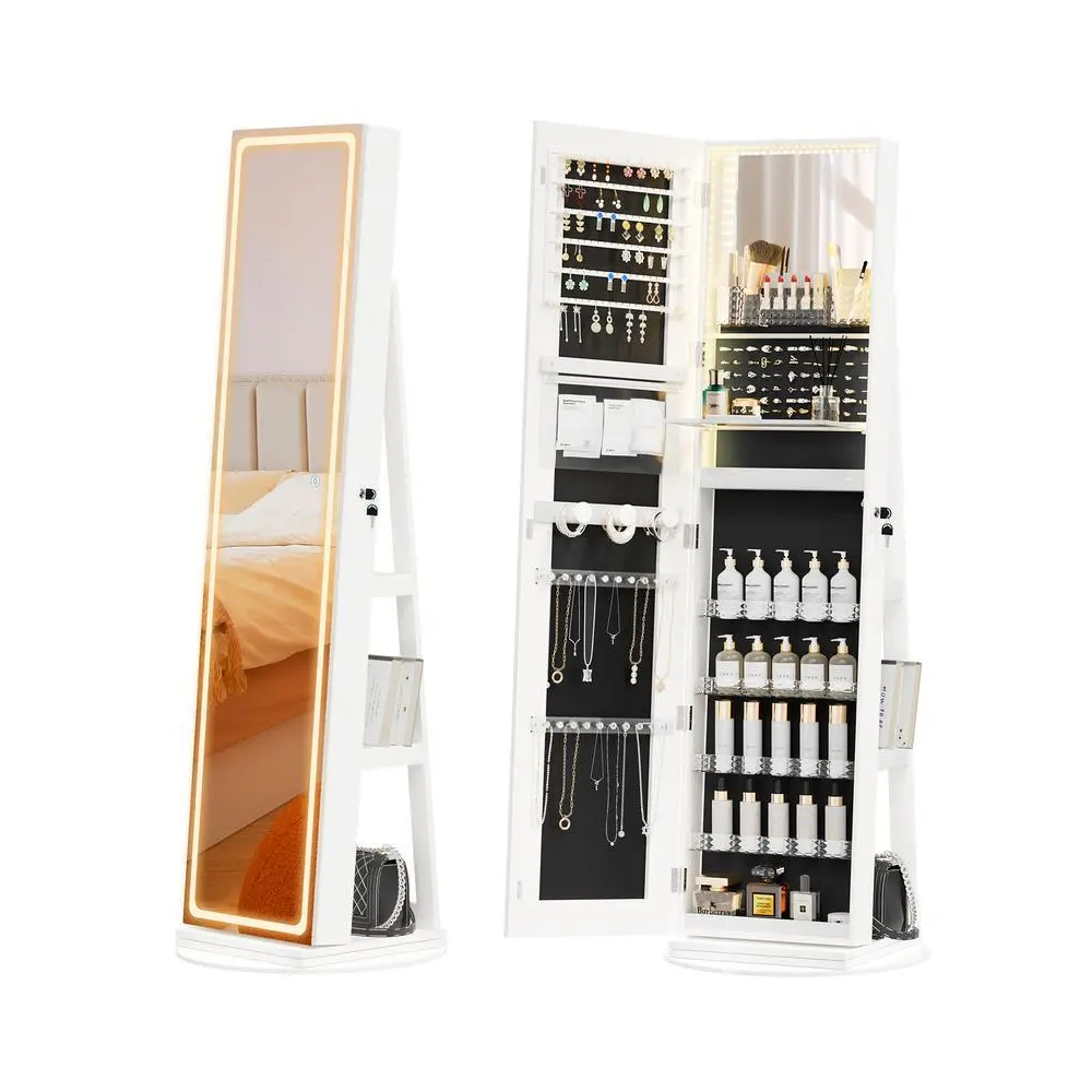 Dulap de bijuterii cu LED și oglindă pe toată lungimea, imagine 1